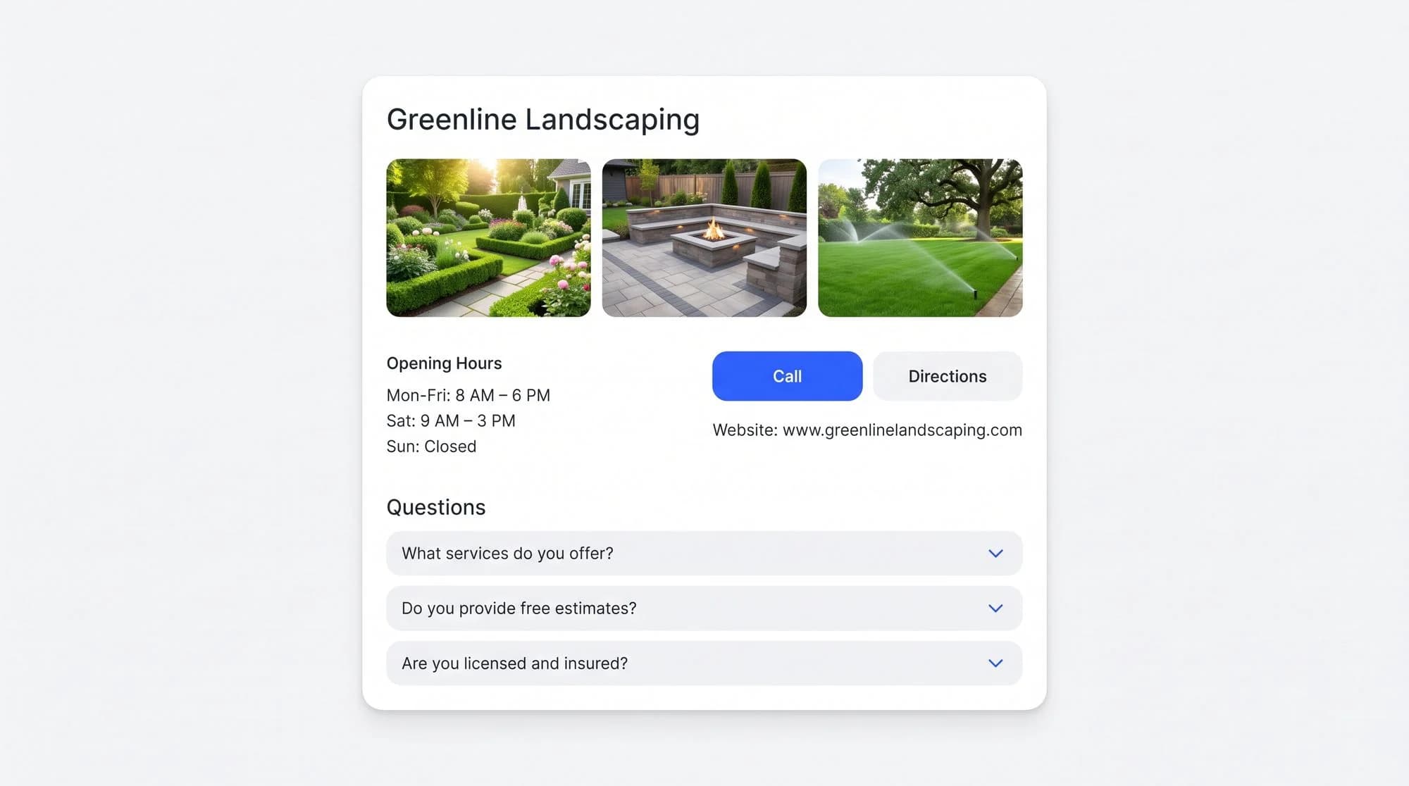 Concept: google profile for restaurants