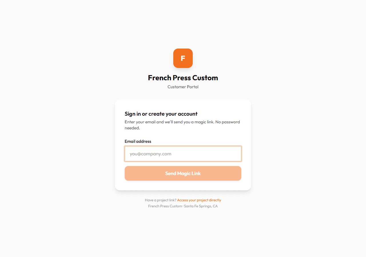 French Press Custom (parent brand) - internal build