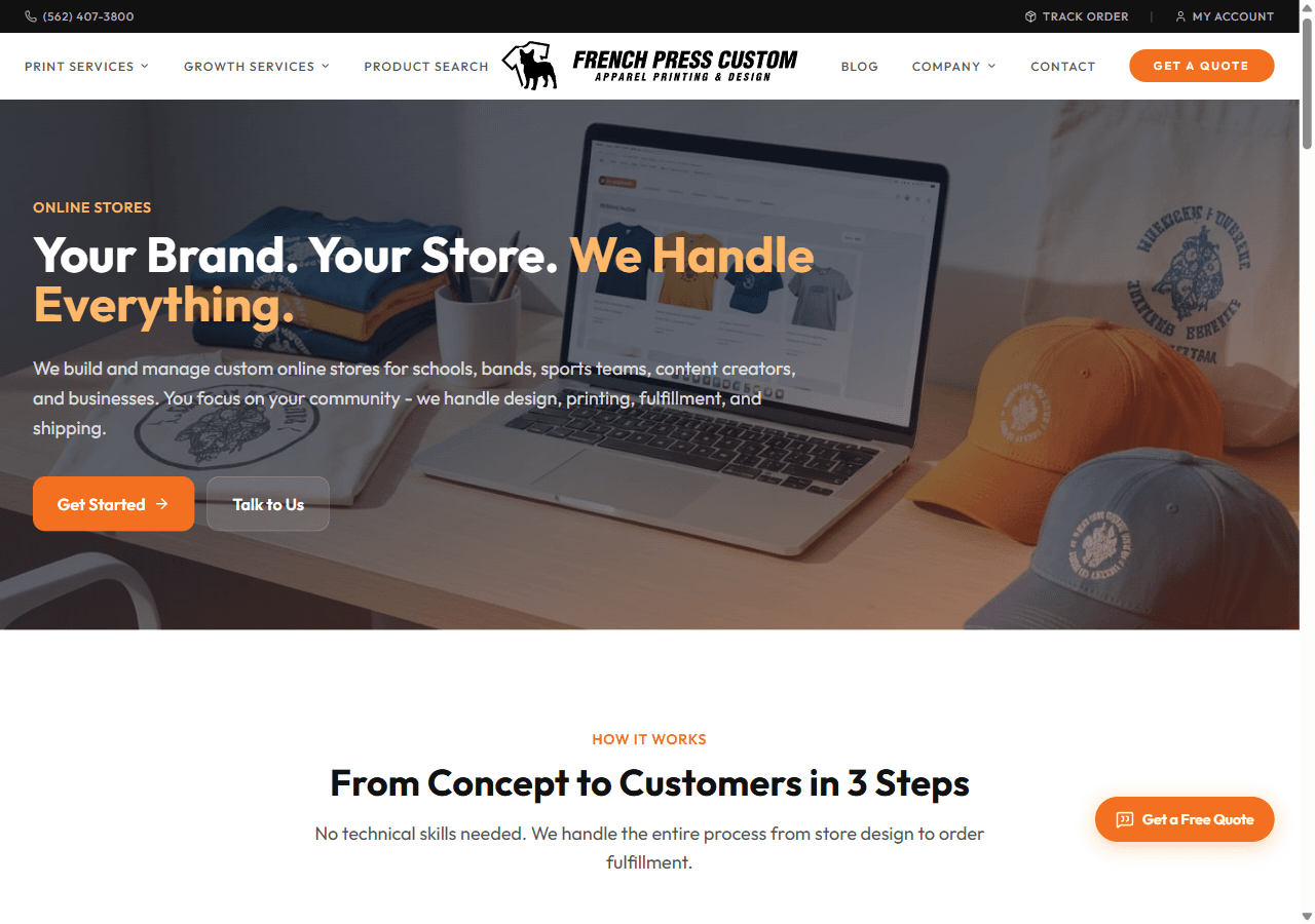 French Press Custom (parent brand) - internal build